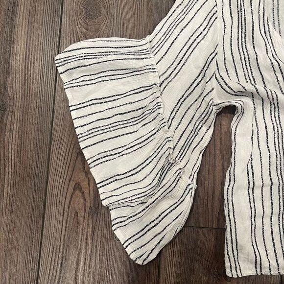 Altar'd State Blouse Top Women Small Multicolor Striped 100% Rayon Flared Sleeve - Picture 5 of 6